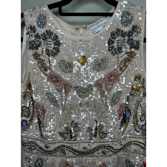 Mac Duggal Sleeveless Beaded Sequin Dress Short Midi Size 8 93535 NEW - Picture 7 of 10